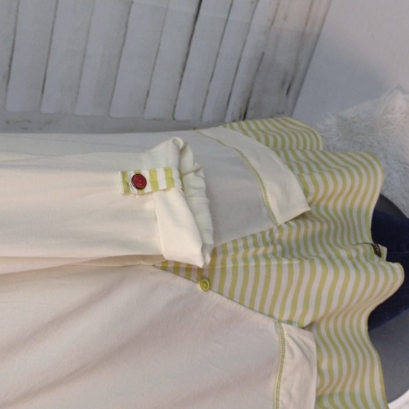 Matilda Jane Cream with Green Stripe Adjustable Tunic, Size XL - Picture 6 of 10